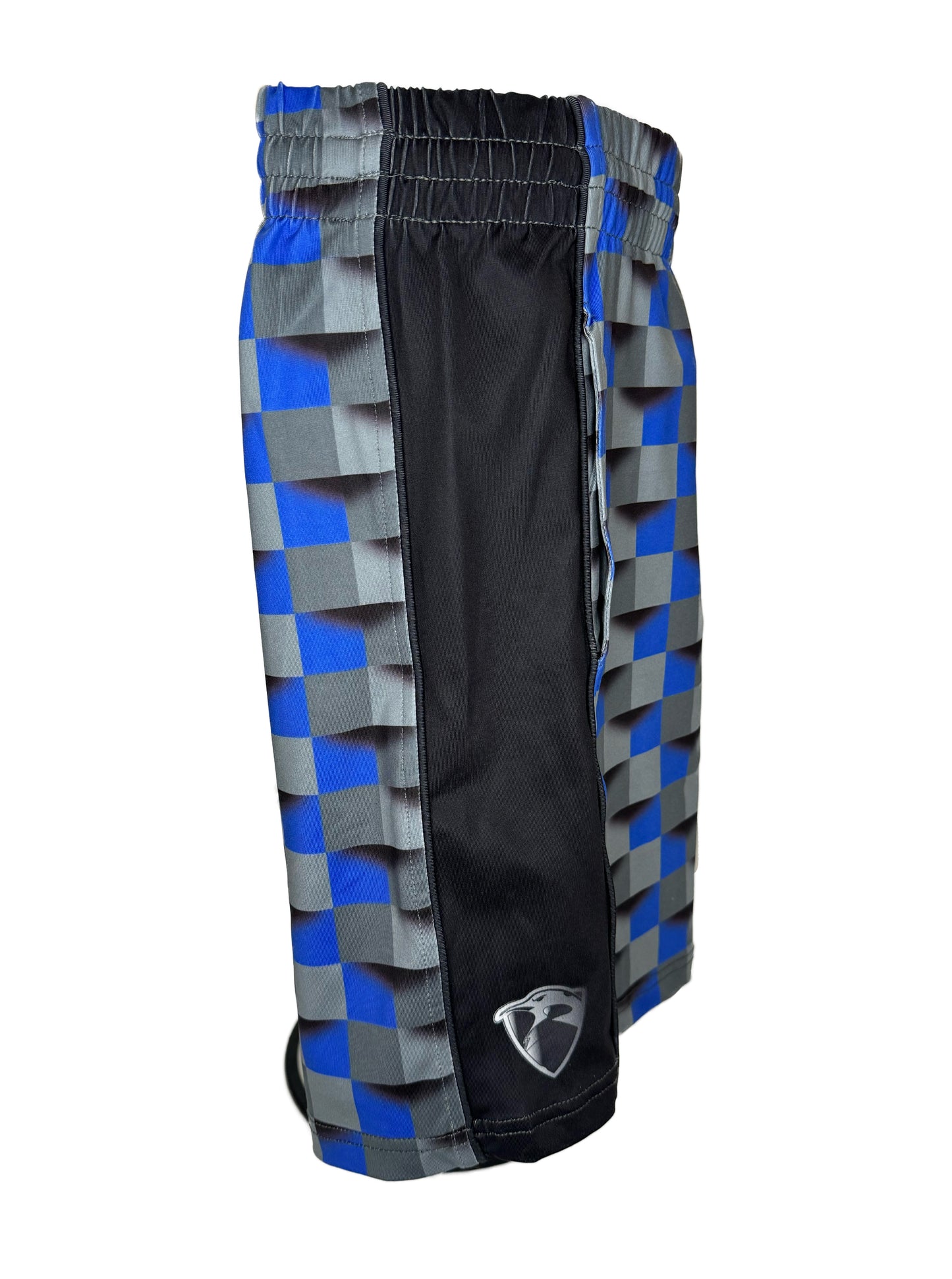 3d Blue Block Youth Athletic Shorts