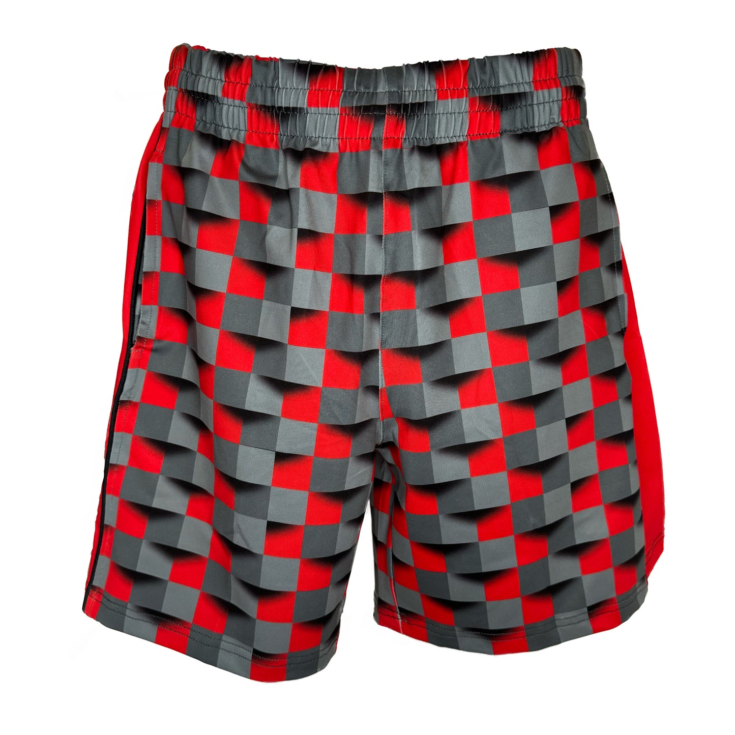 3d Red Block Youth Athletic Shorts