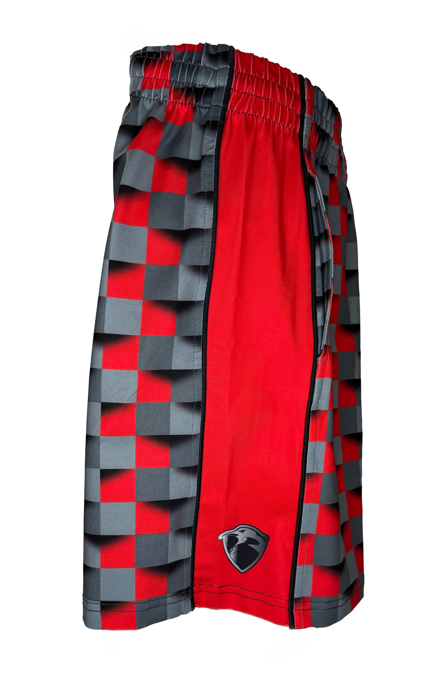 3d Red Block Youth Athletic Shorts