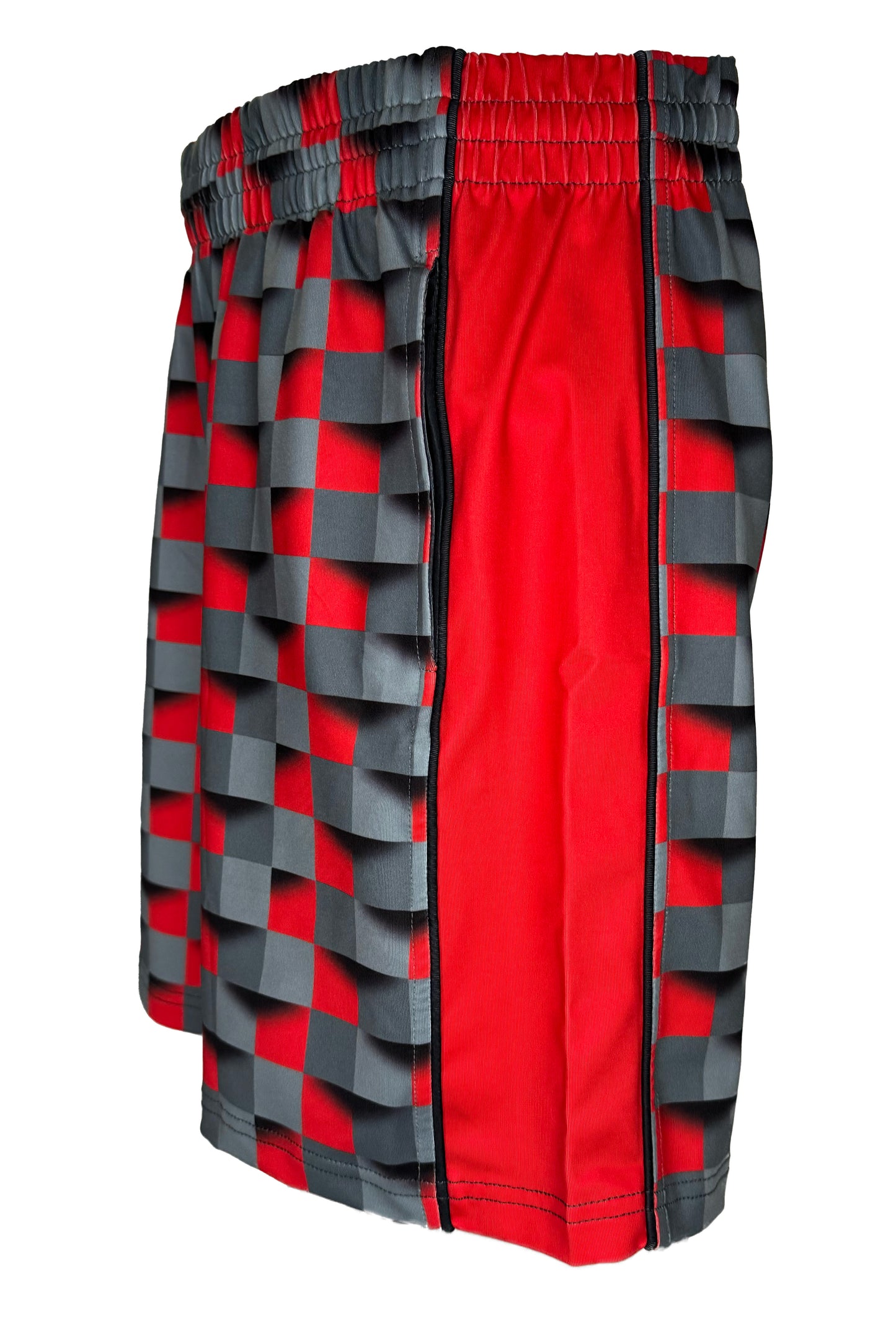 3d Red Block Youth Athletic Shorts