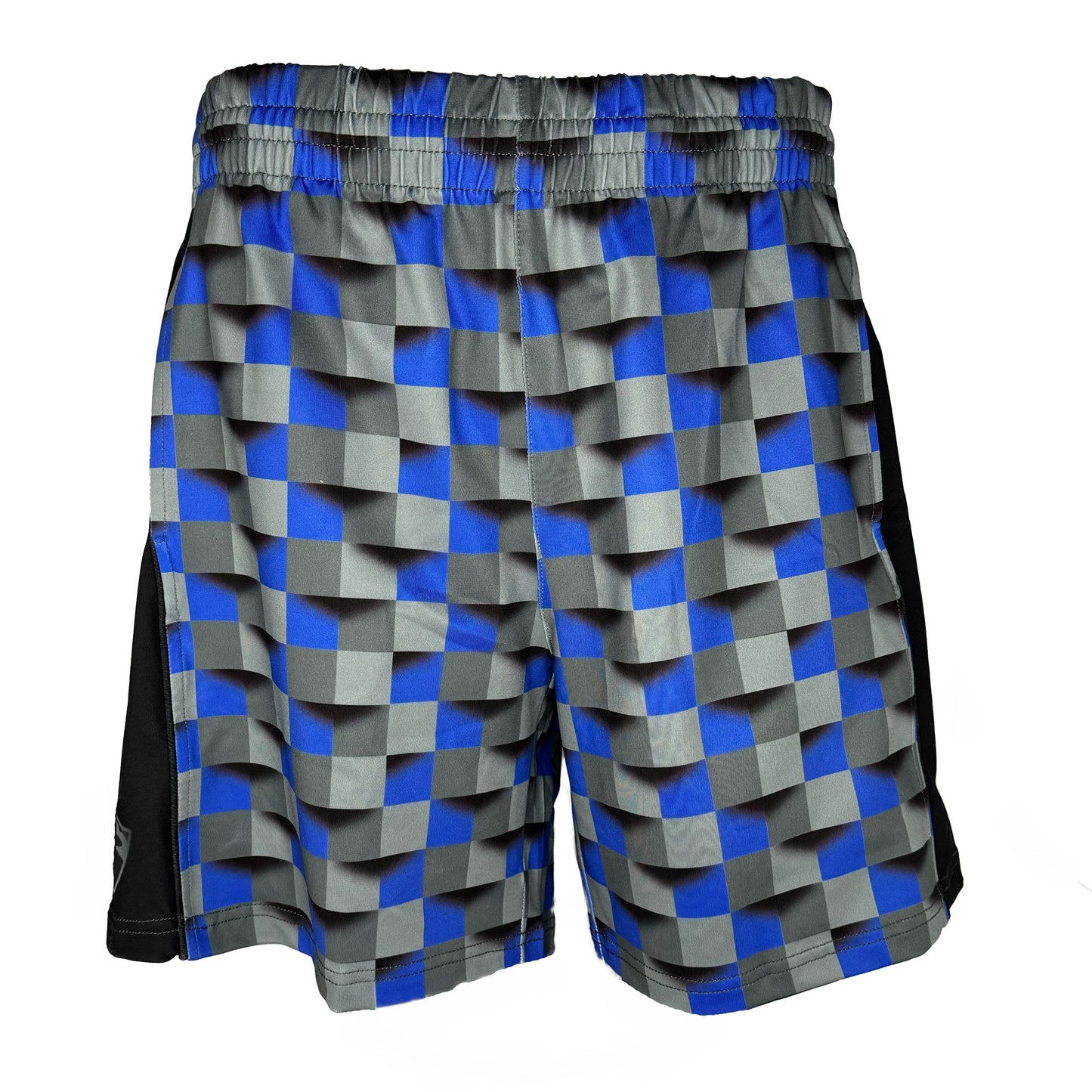 3d Blue Block Youth Athletic Shorts