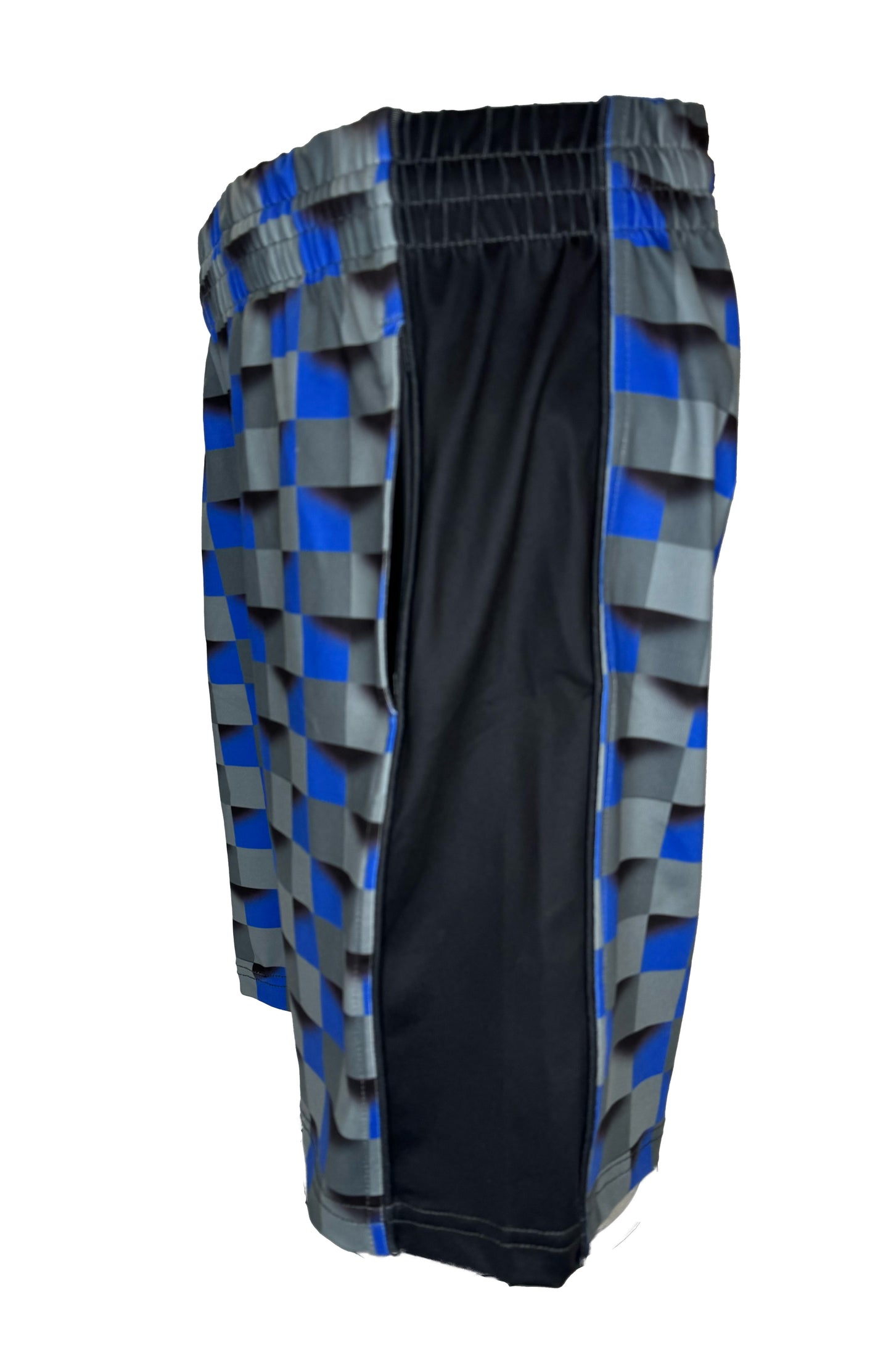 3d Blue Block Youth Athletic Shorts