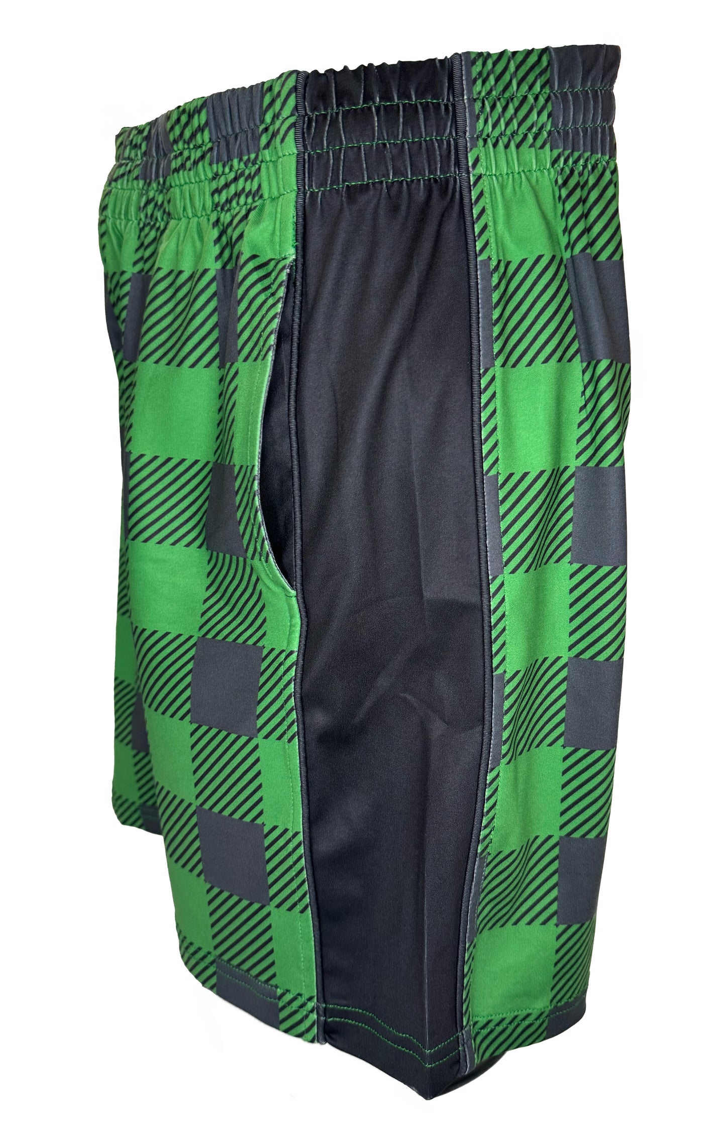 Green Flannel Youth Athletic Shorts